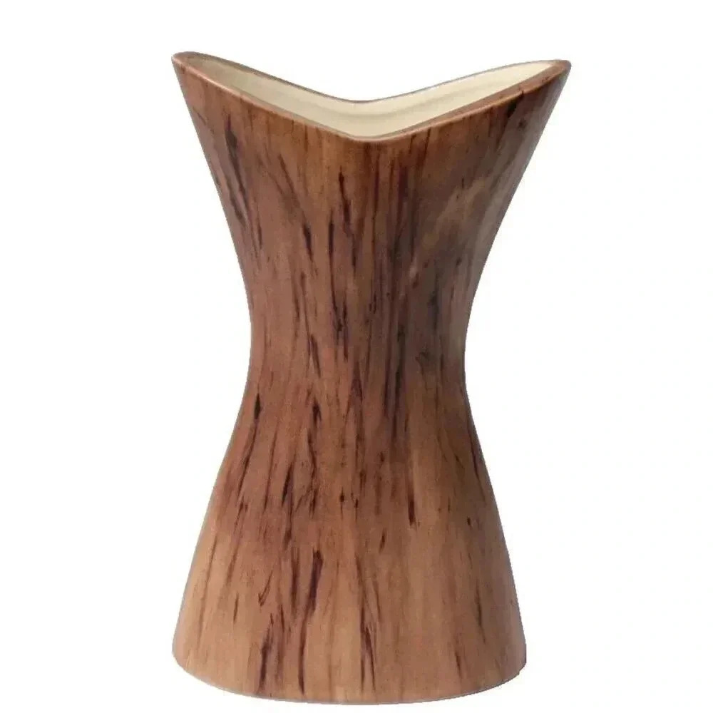 Vintage Brown Art Deco Mid Century Modern Boomerang Flower Vase